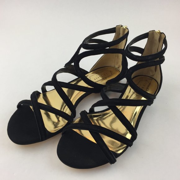 Ted Baker London Shoes - NWB Ted Baker London Strappy Black Gold Sandals 39